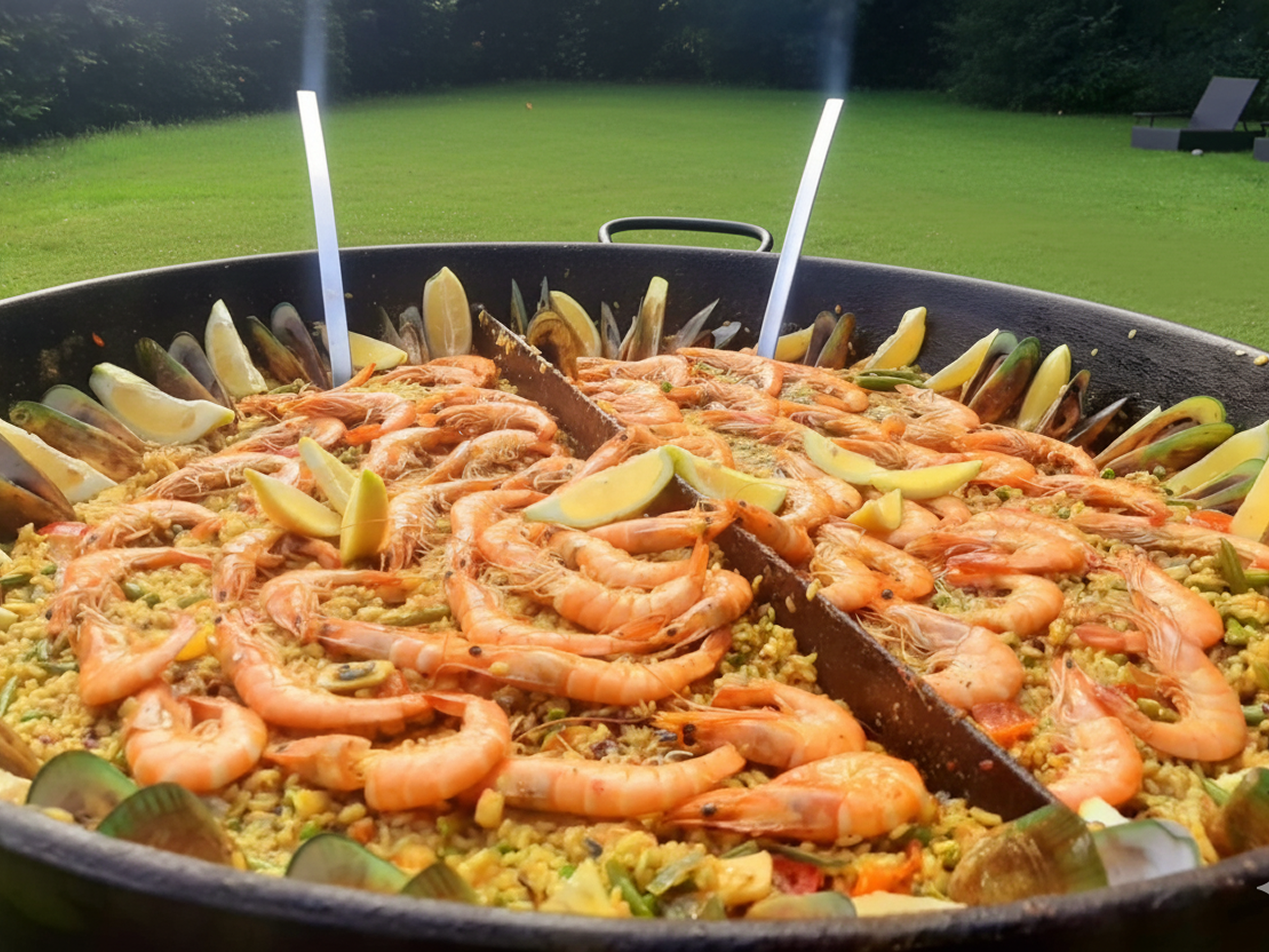 Paella Livecooking mit Meeresfrüchten
